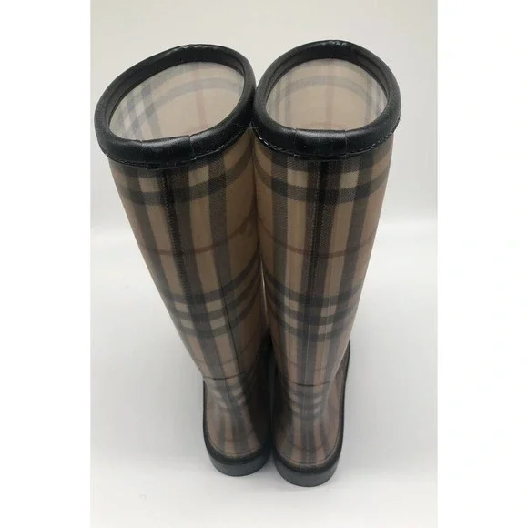 EUC Womens Burberry Nova Check Rain Boots Shoes Weather Designer US 8M EU Sz 39 - Picture 6 of 11